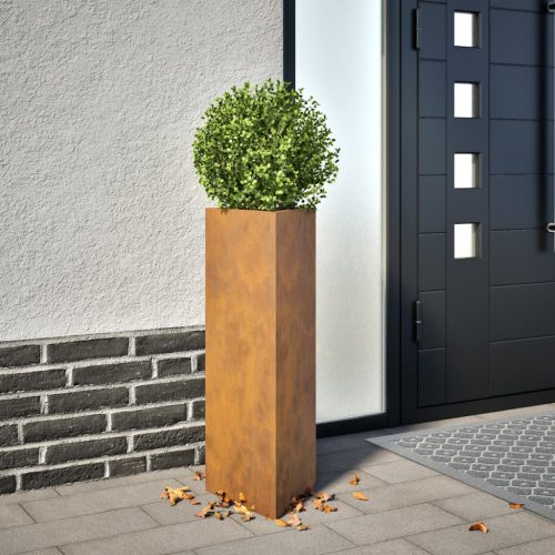 vidaXL 2 db corten acél háromszög alakú kerti növénytartó 30x26x75 cm