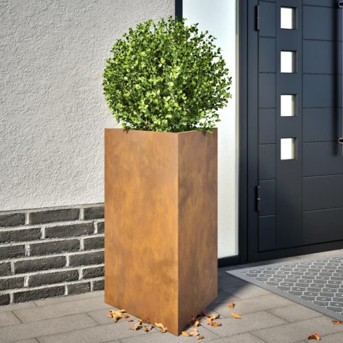 vidaXL2 db corten acél háromszög alakú kerti ültetőláda 50x43x75 cm