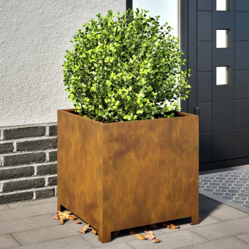 vidaXL corten acél kerti virágtartó 50 x 50 x 50 cm