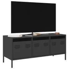   vidaXL fekete hidegen hengerelt acél TV-szekrény 101,5 x 39 x 43,5 cm