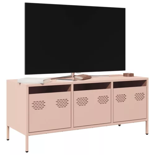 vidaXL rózsaszín hidegen hengerelt acél TV-szekrény 101,5x39x43,5 cm