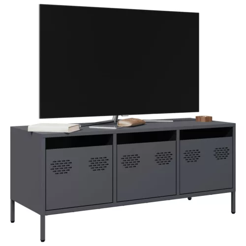 vidaXL antracit hidegen hengerelt acél TV-szekrény 101,5x39x43,5 cm