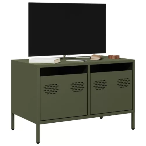 vidaXL olívazöld hidegen hengerelt acél TV-szekrény 68 x 39 x 43,5 cm