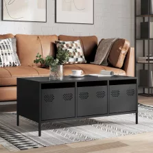   vidaXL fekete hidegen hengerelt acél dohányzóasztal 101,5x50x43,5 cm