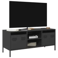   vidaXL fekete hidegen hengerelt acél TV-szekrény 101,5 x 39 x 43,5 cm