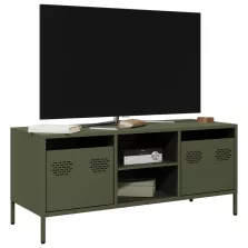   vidaXL olívazöld hidegen hengerelt acél TV-szekrény 101,5x39x43,5 cm