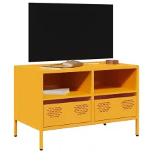   vidaXL mustársárga hidegen hengerelt acél TV-szekrény 68x39x43,5 cm