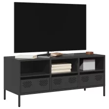   vidaXL fekete hidegen hengerelt acél TV-szekrény 101,5 x 39 x 43,5 cm