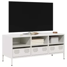   vidaXL fehér hidegen hengerelt acél TV-szekrény 101,5 x 39 x 43,5 cm