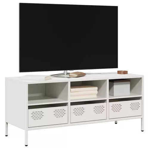 vidaXL fehér hidegen hengerelt acél TV-szekrény 101,5 x 39 x 43,5 cm