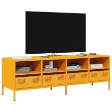   vidaXL mustársárga hidegen hengerelt acél TV-szekrény 135x39x43,5 cm