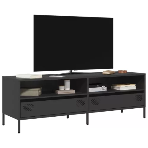 vidaXL fekete hidegen hengerelt acél TV-szekrény 135 x 39 x 43,5 cm