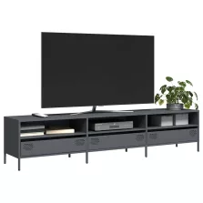   vidaXL antracitszürke hidegen hengerelt acél TV-szekrény 202x39x43,5cm