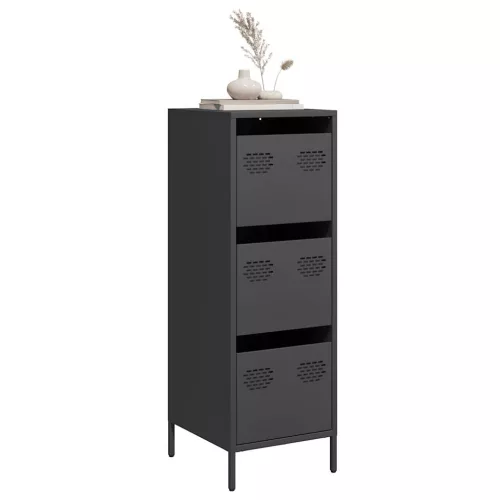 vidaXL fekete acél magasszekrény 39 x 35 x 103,5 cm