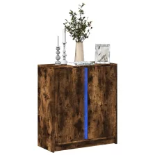   vidaXL füstös tölgy szerelt fa tálalószekrény LED-del 77 x 34 x 85 cm