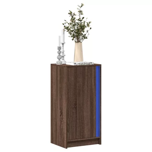 vidaXL barna tölgy szerelt fa LED-es tálalószekrény 42,5 x 34 x 85 cm