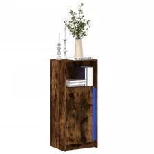   vidaXL füstös tölgy szerelt fa tálalószekrény LED-del 42,5x34x100 cm