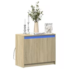   vidaXL sonoma tölgy szerelt fa tálalószekrény LED-del 72 x 34 x 61 cm