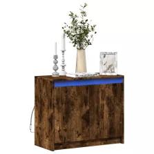   vidaXL füstös tölgy szerelt fa tálalószekrény LED-del 72 x 34 x 61 cm