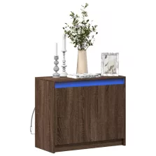   vidaXL barna tölgy színű szerelt fa tálalószekrény LED-del 72x34x61 cm
