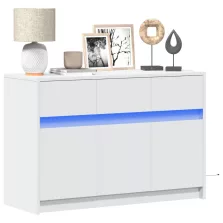   vidaXL fehér szerelt fa TV-szekrény LED-ekkel 91 x 34 x 61 cm