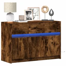  vidaXL füstös tölgy színű szerelt fa LED-es TV-szekrény 91x34x61 cm