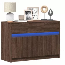   vidaXL barna tölgy színű szerelt fa LED-es TV-szekrény 91x34x61 cm