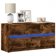   vidaXL füstös tölgy színű szerelt fa LED-es TV-szekrény 100x34x50 cm