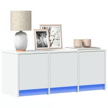   vidaXL fehér szerelt fa TV-szekrény LED-ekkel 97 x 34 x 40 cm
