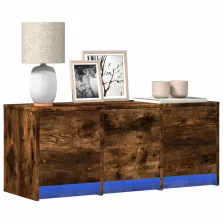   vidaXL füstös tölgy színű szerelt fa TV-szekrény LED-del 97x34x40 cm