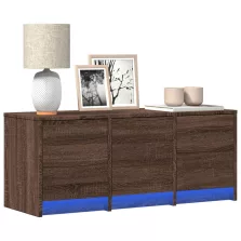   vidaXL barna tölgy színű szerelt fa TV-szekrény LED-del 97x34x40 cm