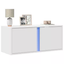   vidaXL fehér falra szerelhető TV-szekrény LED-lámpákkal 80x31x35 cm