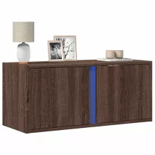   vidaXL barna tölgyszínű fali TV-szekrény LED-del 80x31x35 cm
