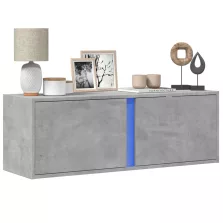   vidaXL betonszürke falra szerelhető TV-szekrény LED-del 100x31x35 cm