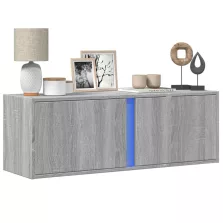   vidaXL szürke sonoma színű fali TV-szekrény LED-ekkel 100 x 31 x 35 cm