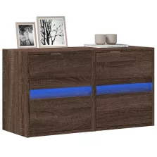   vidaXL 2 db barna tölgyszínű fali TV-szekrény LED-del 41 x 31 x 45 cm
