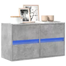   vidaXL betonszürke falra szerelhető TV-szekrény LED-del 80x31x45 cm