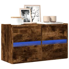   vidaXL füstös tölgy színű fali TV-szekrény LED-ekkel 80x31x45 cm