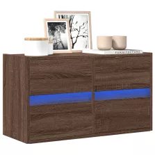   vidaXL barna tölgyszínű fali TV-szekrény LED-del 80 x 31 x 45 cm