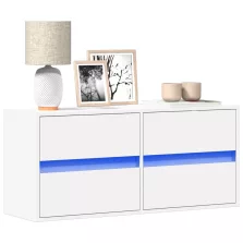   vidaXL fehér falra szerelhető TV-szekrény LED-lámpákkal 100x31x45 cm