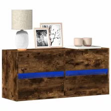   vidaXL füstös tölgy színű fali TV-szekrény LED-ekkel 100x31x45 cm