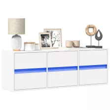   vidaXL fehér falra szerelhető TV-szekrény LED-lámpákkal 130x31x45 cm