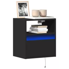   vidaXL 2 db fekete fali TV-szekrény LED-világítással 41x31x45 cm