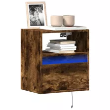   vidaXL 2 db füstös tölgy fali TV-szekrény LED-ekkel 41 x 31 x 45 cm
