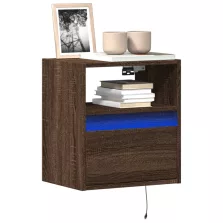  vidaXL 2 db barna tölgyszínű fali TV-szekrény LED-del 41 x 31 x 45 cm
