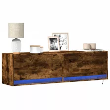   vidaXL füstös tölgy színű fali TV-szekrény LED-ekkel 140 x 31 x 38 cm