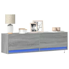   vidaXL szürke sonoma színű fali TV-szekrény LED-ekkel 140 x 31 x 38 cm