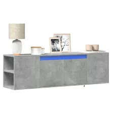   vidaXL betonszürke falra szerelhető TV-szekrény LED-del 135x31x39,5 cm