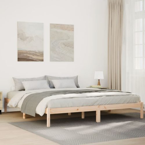 vidaXL tömör fenyőfa extra hosszú ágykeret matrac nélkül 180 x 210 cm