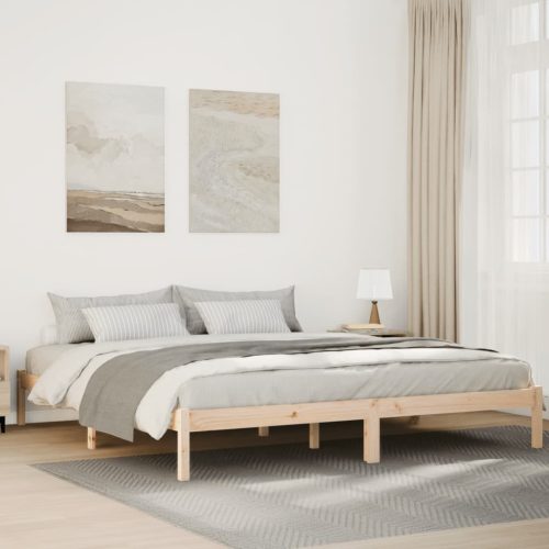 vidaXL tömör fenyőfa extra hosszú ágykeret matrac nélkül 180 x 220 cm